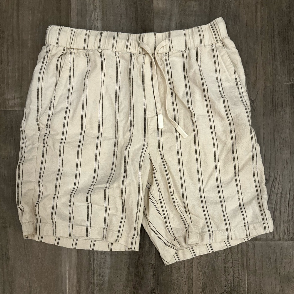 Striped Cream and Black Men's Shorts